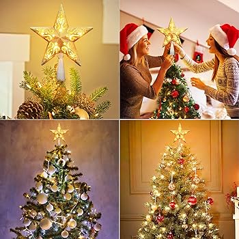 Amazon.com: Brizled Gold Christmas Tree Topper, 8” 3D